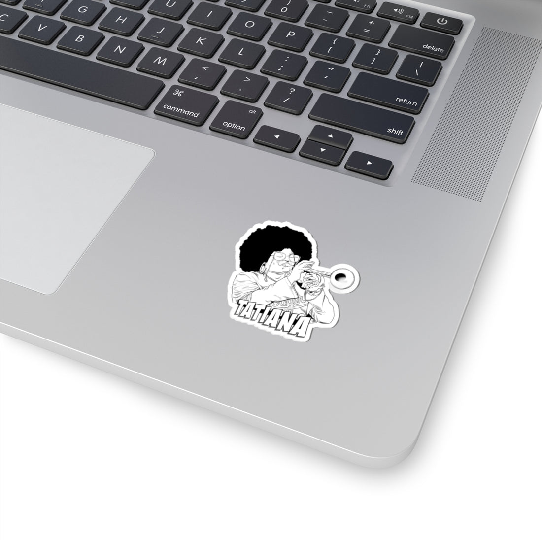 Jazz Trumpet Musician Sticker — Custom Name “Tatiana” Kiss-Cut